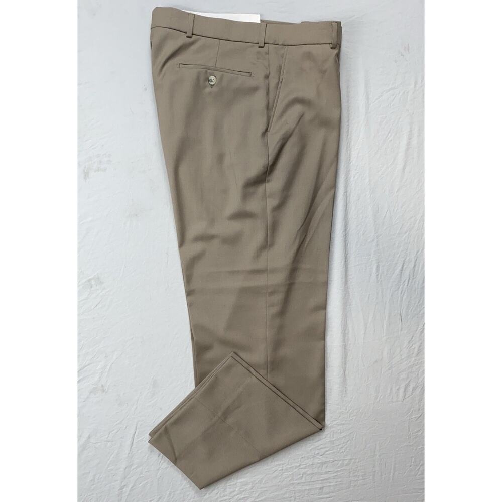 Patrick James Comfort "EZE" Flat Front Super 120s Wool Dress Pants, Slacks 34X30